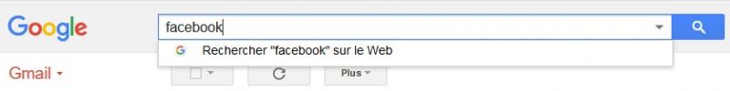 Lancer recherche message Facebook dans Gmail